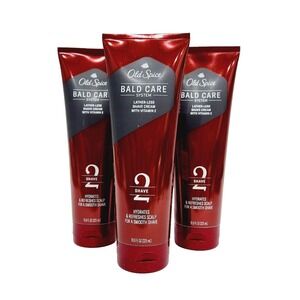 3 Pack Old Spice Bald Care STEP 2 Shave Cream w/ Vitamin E 10.9oz Men's Head